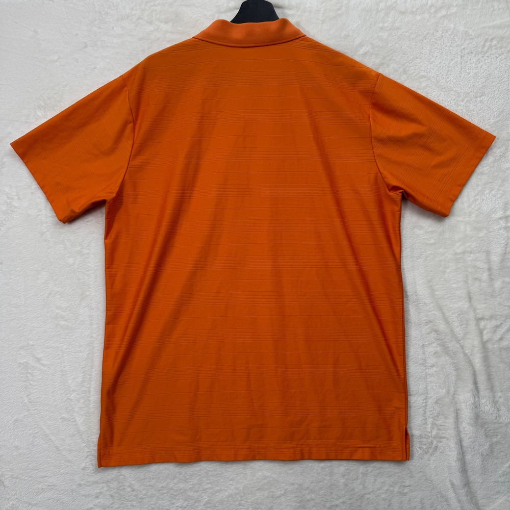 U.S. Polo Assn Golf Polo Shirt Mens Large Orange Textured Stripe Short Sl - Picture 7 of 11